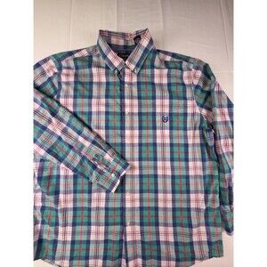 Chaps Easy Care Men's Size XXL Multicolored Plaid Long Sleeve Button‎ Up Shirt